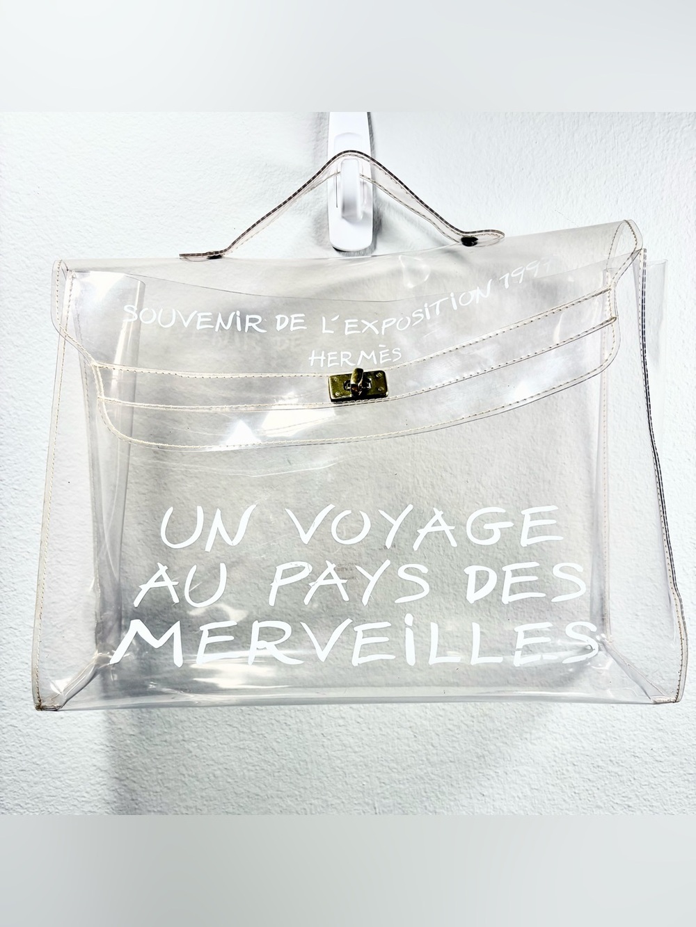 HERMES Vintage Transparent Vinyl, Souvenir De L'Exposition Kelly Bag - Picture 3 of 11